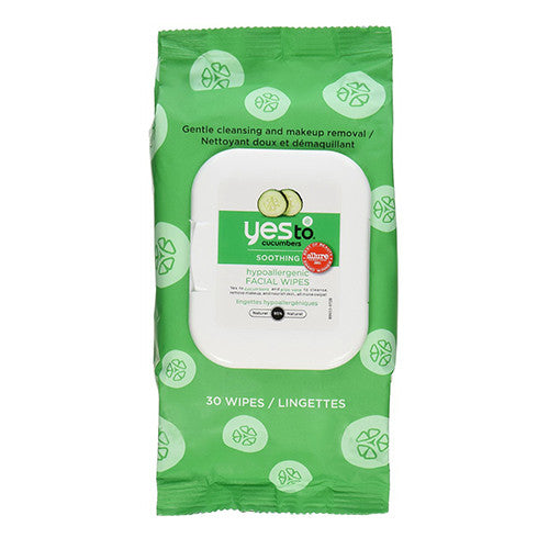 Yes To Cucumbers Soothing Facial Wipes, Hypoallergenic, 30 ea